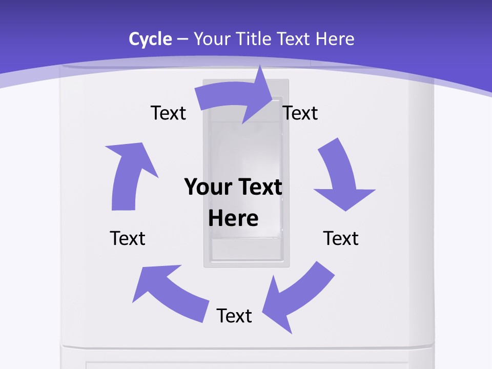 A White Refrigerator Freezer Sitting On Top Of A Purple Background PowerPoint Template