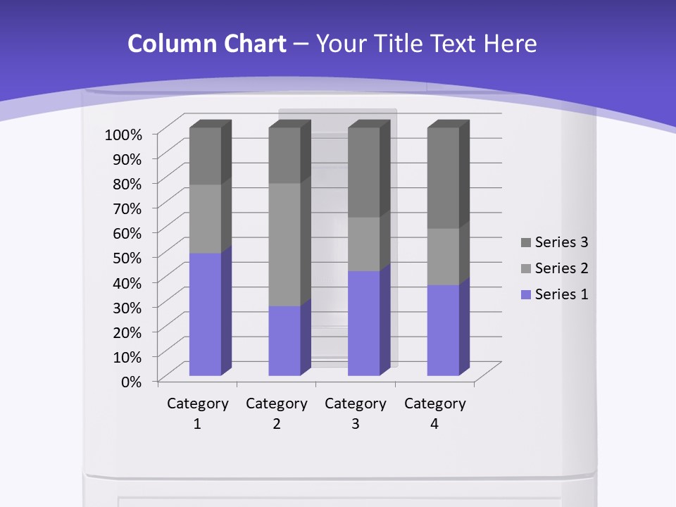 A White Refrigerator Freezer Sitting On Top Of A Purple Background PowerPoint Template
