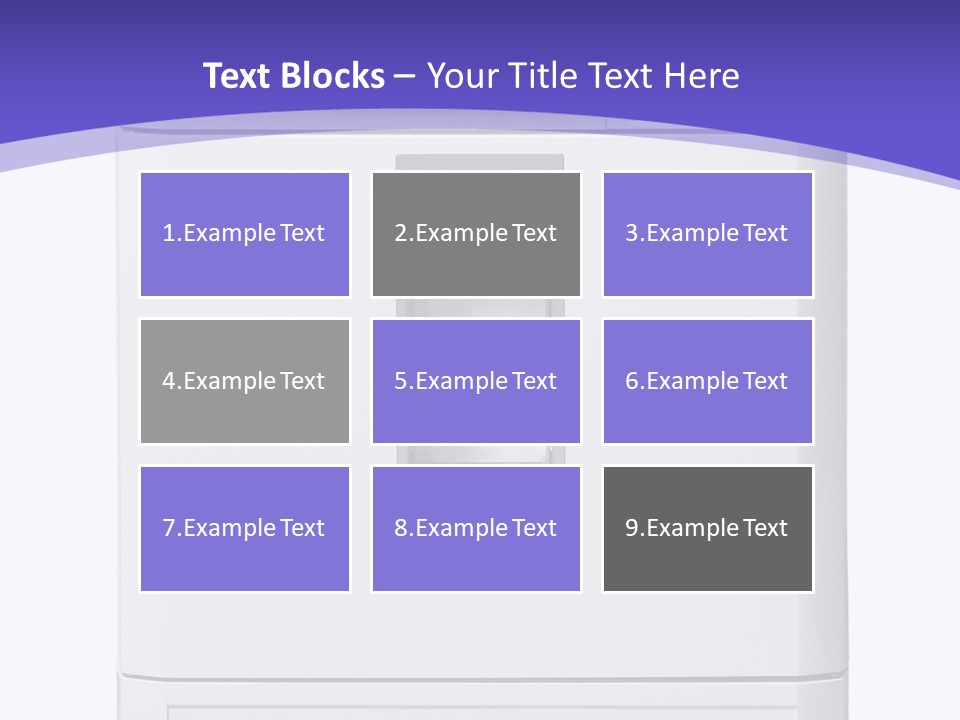 A White Refrigerator Freezer Sitting On Top Of A Purple Background PowerPoint Template