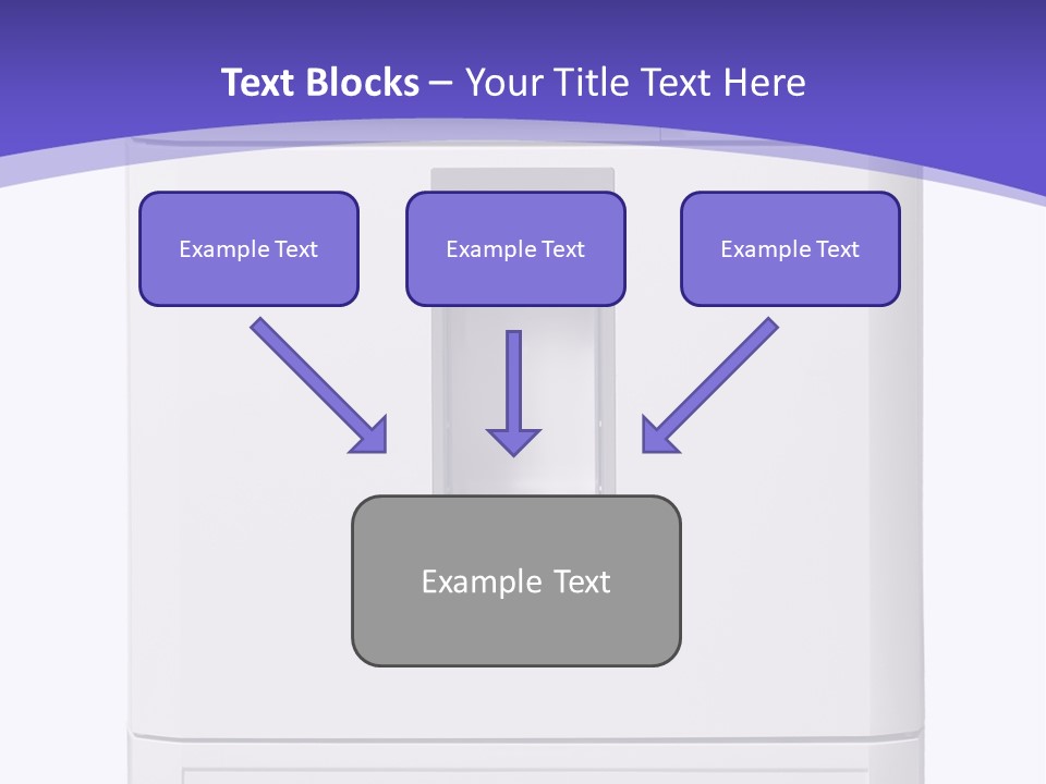 A White Refrigerator Freezer Sitting On Top Of A Purple Background PowerPoint Template