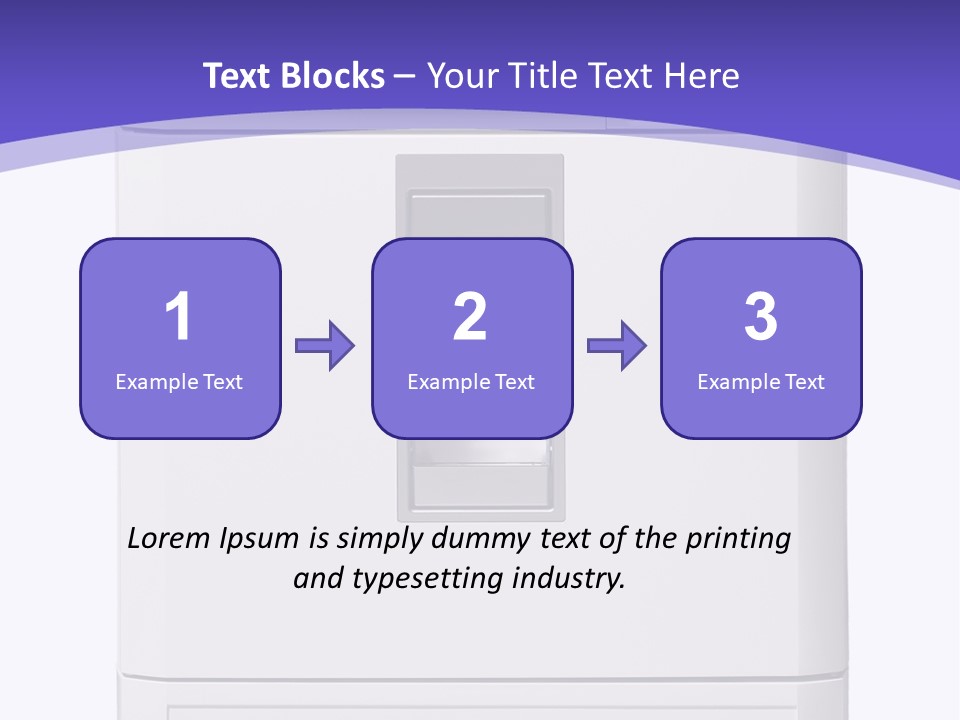 A White Refrigerator Freezer Sitting On Top Of A Purple Background PowerPoint Template