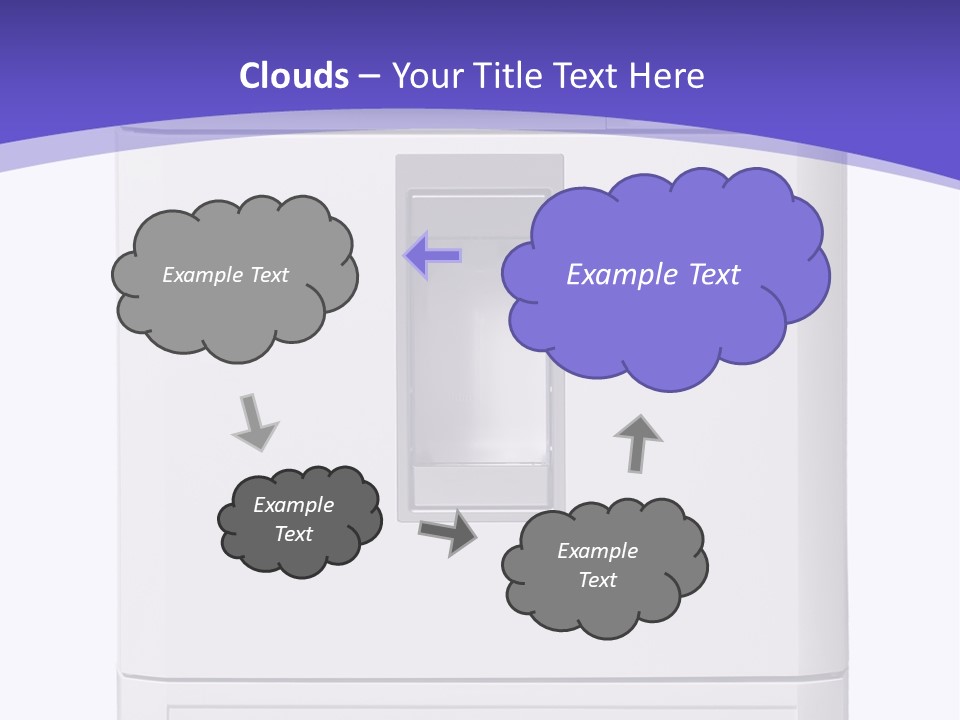 A White Refrigerator Freezer Sitting On Top Of A Purple Background PowerPoint Template