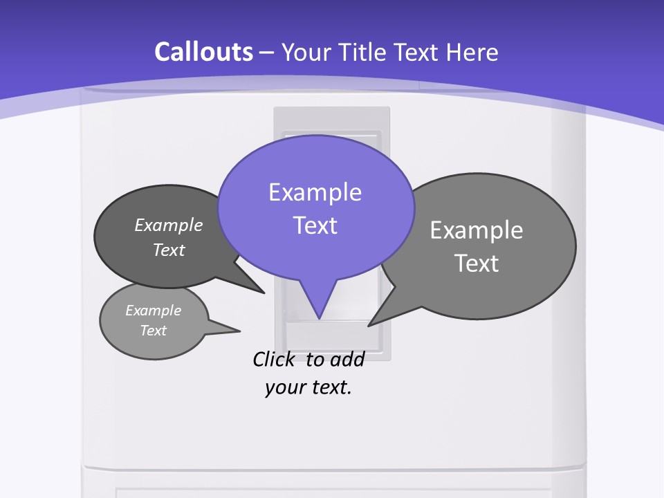A White Refrigerator Freezer Sitting On Top Of A Purple Background PowerPoint Template