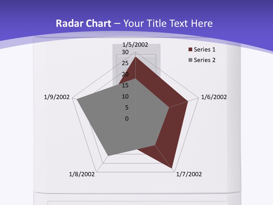 A White Refrigerator Freezer Sitting On Top Of A Purple Background PowerPoint Template