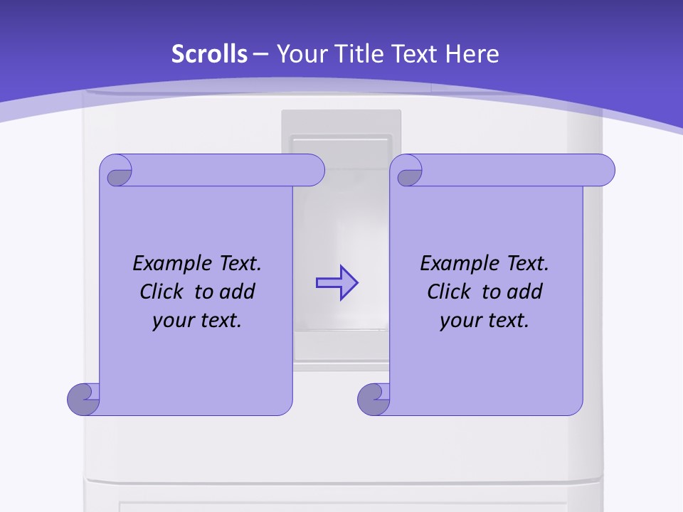 A White Refrigerator Freezer Sitting On Top Of A Purple Background PowerPoint Template