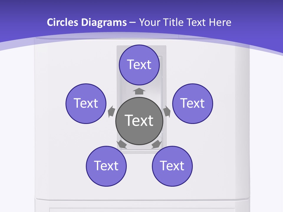 A White Refrigerator Freezer Sitting On Top Of A Purple Background PowerPoint Template