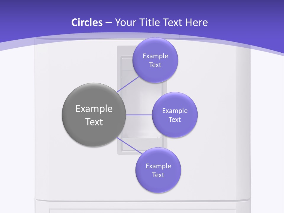 A White Refrigerator Freezer Sitting On Top Of A Purple Background PowerPoint Template