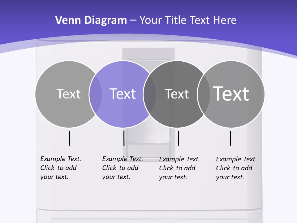 A White Refrigerator Freezer Sitting On Top Of A Purple Background PowerPoint Template