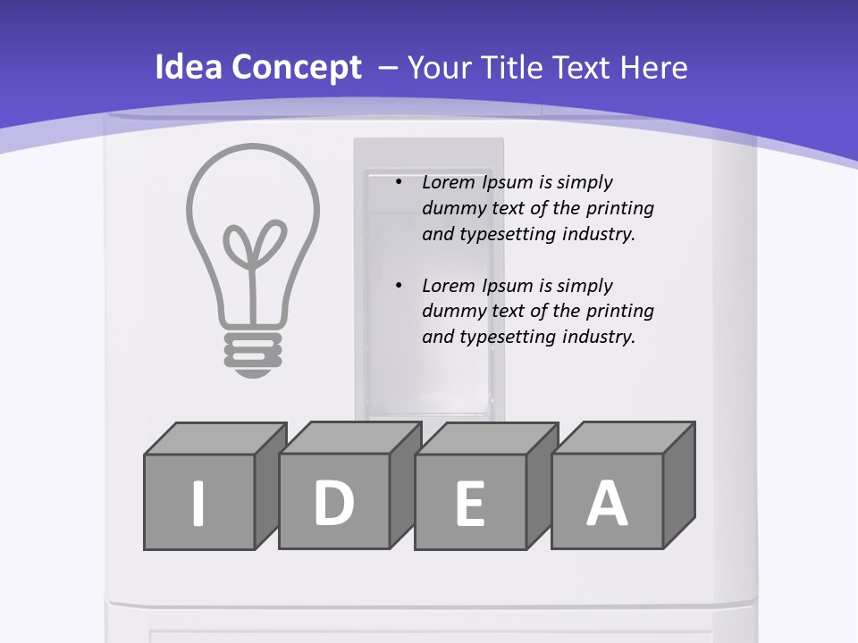 A White Refrigerator Freezer Sitting On Top Of A Purple Background PowerPoint Template