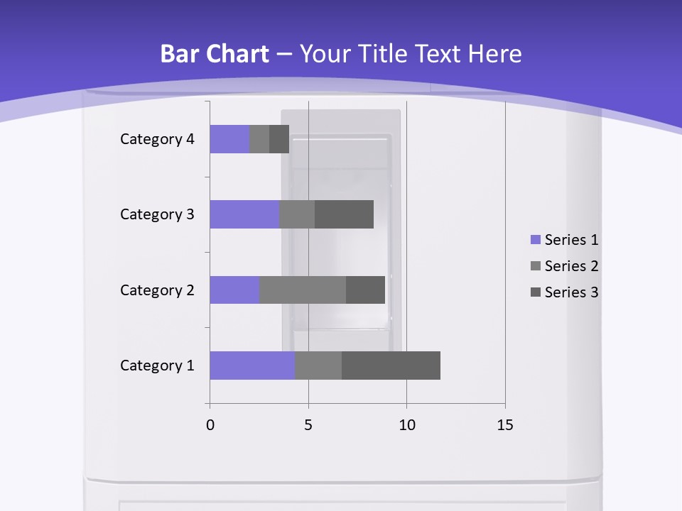 A White Refrigerator Freezer Sitting On Top Of A Purple Background PowerPoint Template