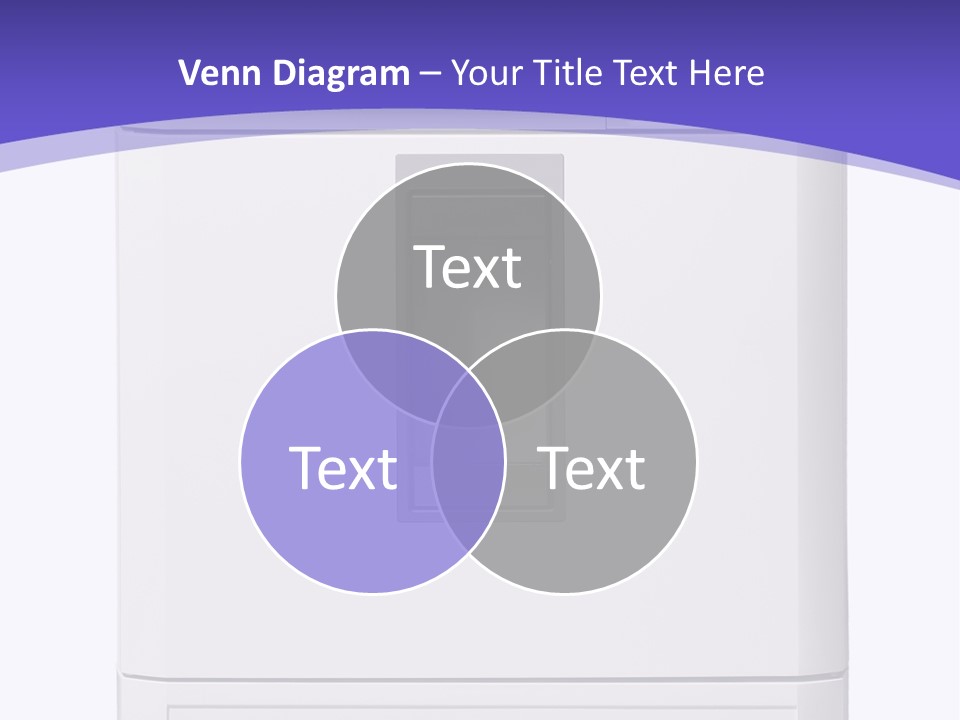 A White Refrigerator Freezer Sitting On Top Of A Purple Background PowerPoint Template