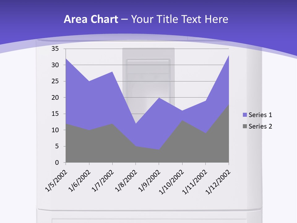 A White Refrigerator Freezer Sitting On Top Of A Purple Background PowerPoint Template