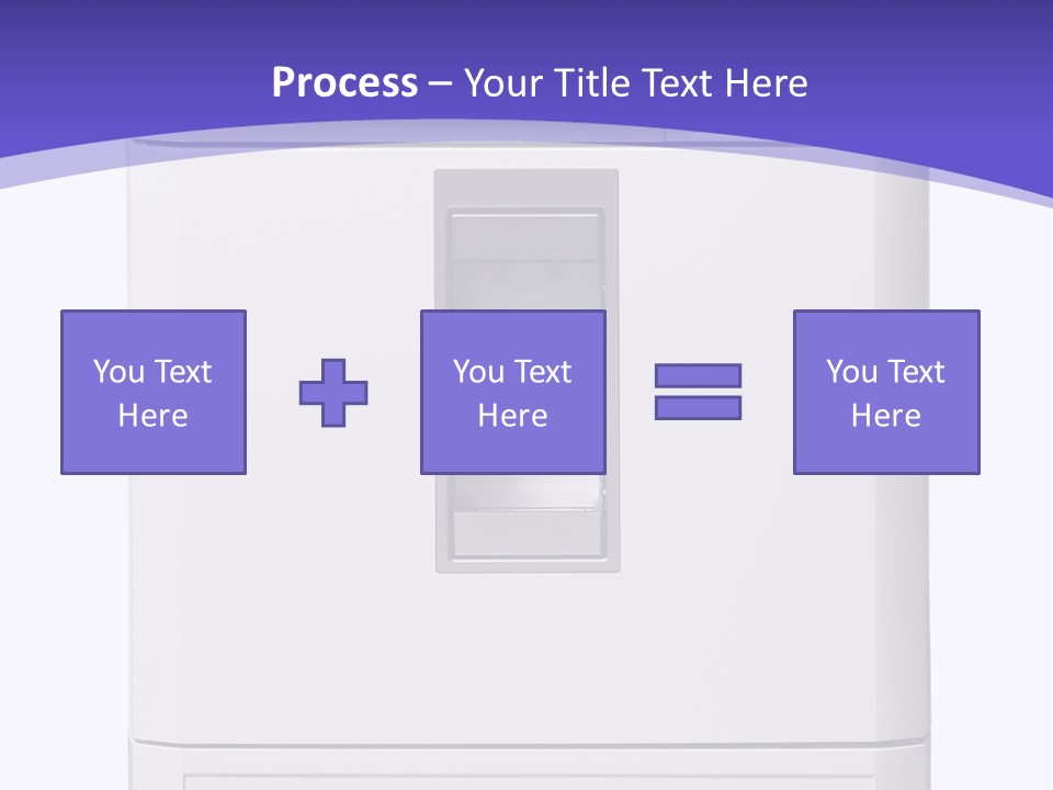 A White Refrigerator Freezer Sitting On Top Of A Purple Background PowerPoint Template