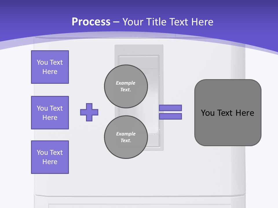 A White Refrigerator Freezer Sitting On Top Of A Purple Background PowerPoint Template