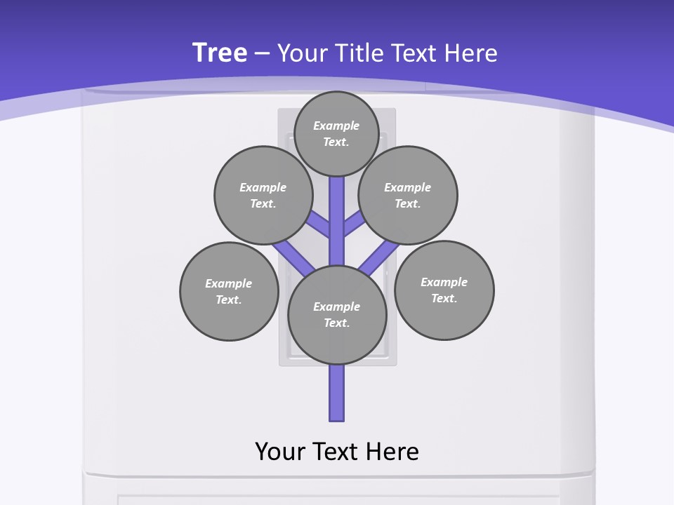 A White Refrigerator Freezer Sitting On Top Of A Purple Background PowerPoint Template
