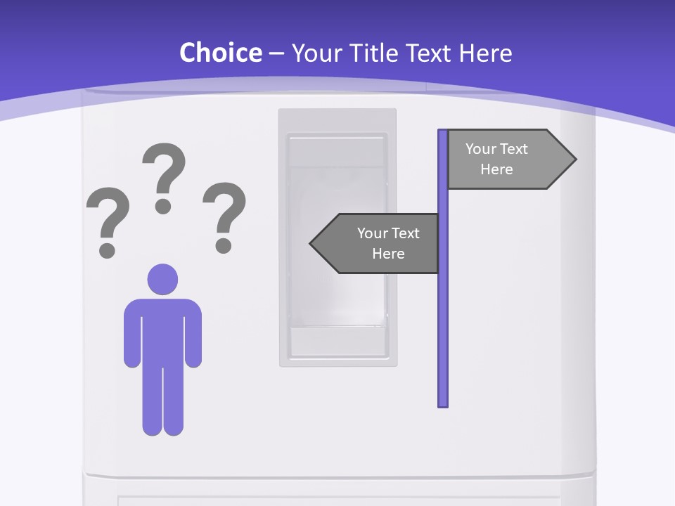 A White Refrigerator Freezer Sitting On Top Of A Purple Background PowerPoint Template