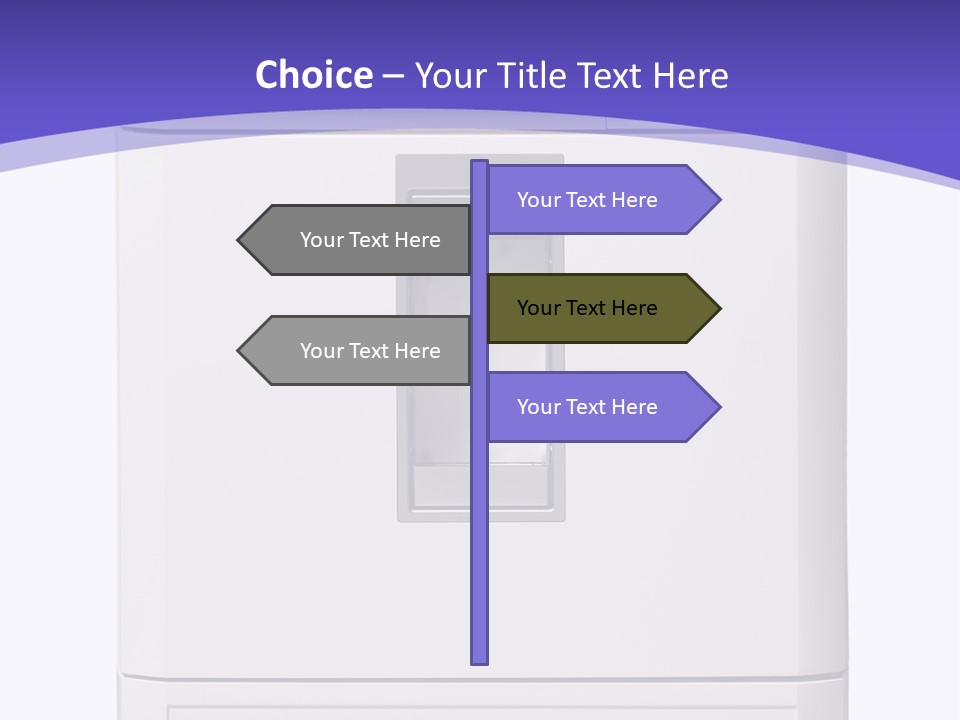 A White Refrigerator Freezer Sitting On Top Of A Purple Background PowerPoint Template