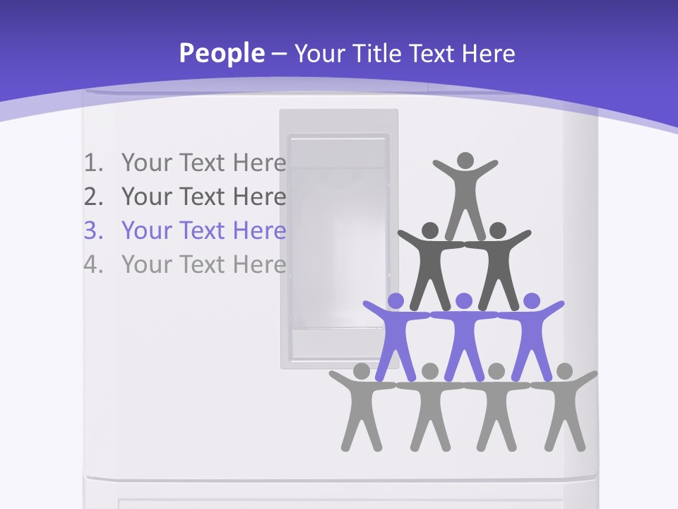 A White Refrigerator Freezer Sitting On Top Of A Purple Background PowerPoint Template