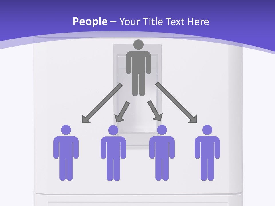 A White Refrigerator Freezer Sitting On Top Of A Purple Background PowerPoint Template