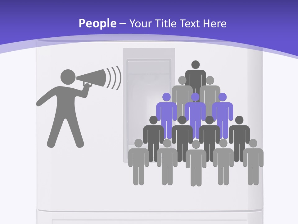 A White Refrigerator Freezer Sitting On Top Of A Purple Background PowerPoint Template