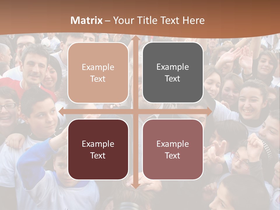 A Large Group Of People Are Gathered Together PowerPoint Template