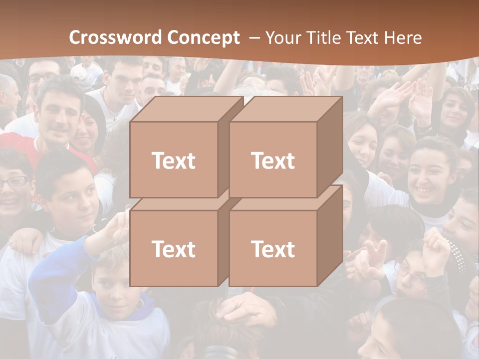 A Large Group Of People Are Gathered Together PowerPoint Template