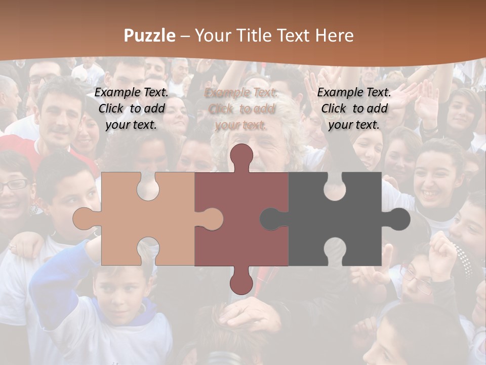 A Large Group Of People Are Gathered Together PowerPoint Template