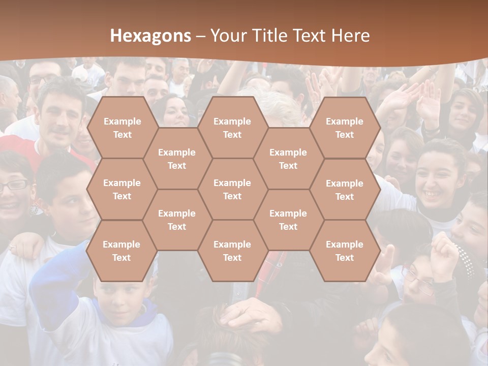 A Large Group Of People Are Gathered Together PowerPoint Template