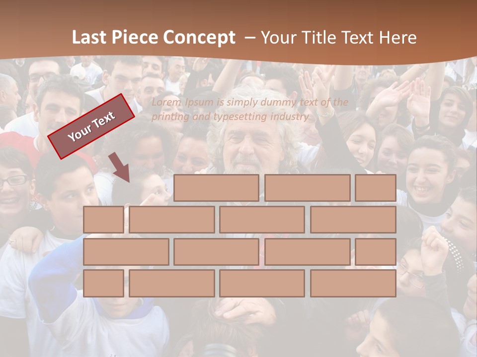 A Large Group Of People Are Gathered Together PowerPoint Template
