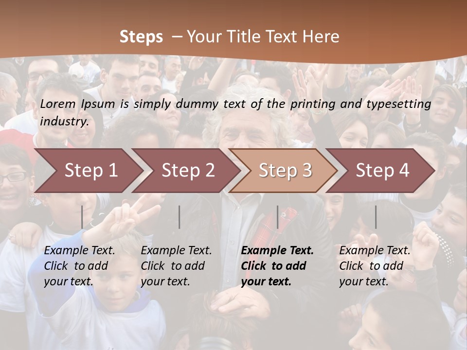 A Large Group Of People Are Gathered Together PowerPoint Template
