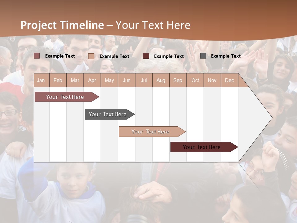 A Large Group Of People Are Gathered Together PowerPoint Template