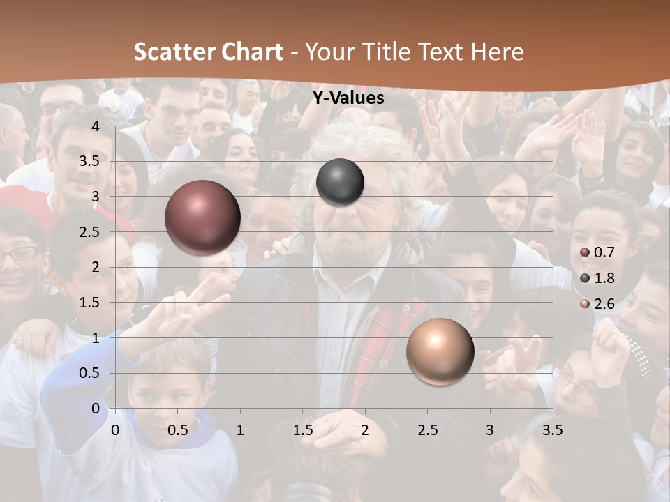 A Large Group Of People Are Gathered Together PowerPoint Template