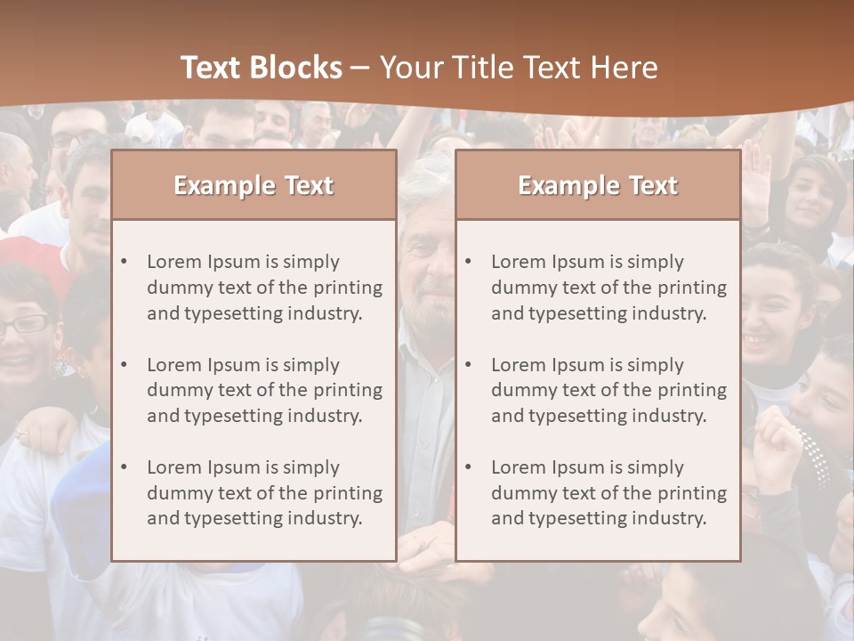 A Large Group Of People Are Gathered Together PowerPoint Template