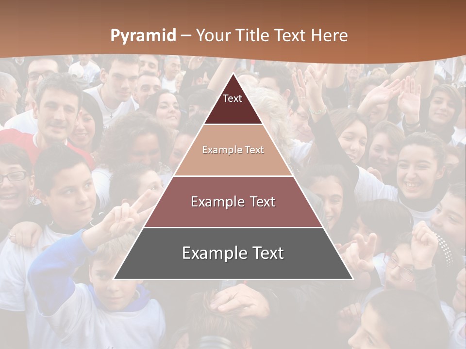 A Large Group Of People Are Gathered Together PowerPoint Template