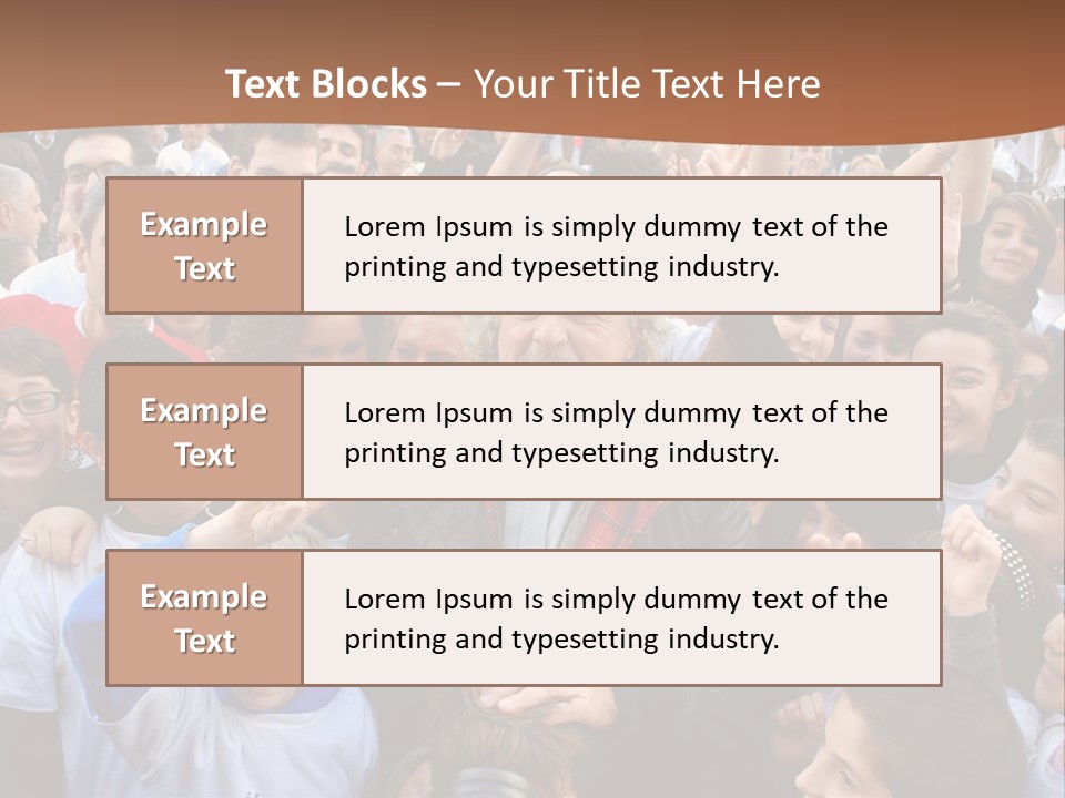 A Large Group Of People Are Gathered Together PowerPoint Template