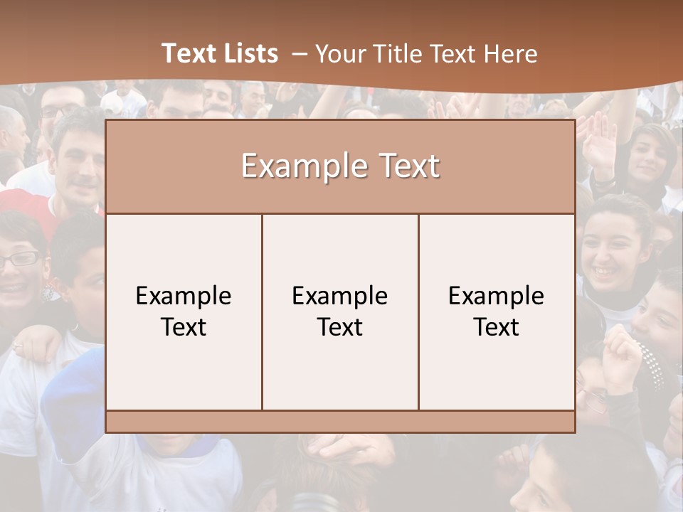 A Large Group Of People Are Gathered Together PowerPoint Template