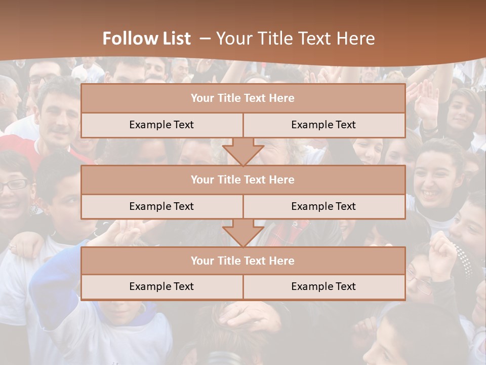 A Large Group Of People Are Gathered Together PowerPoint Template