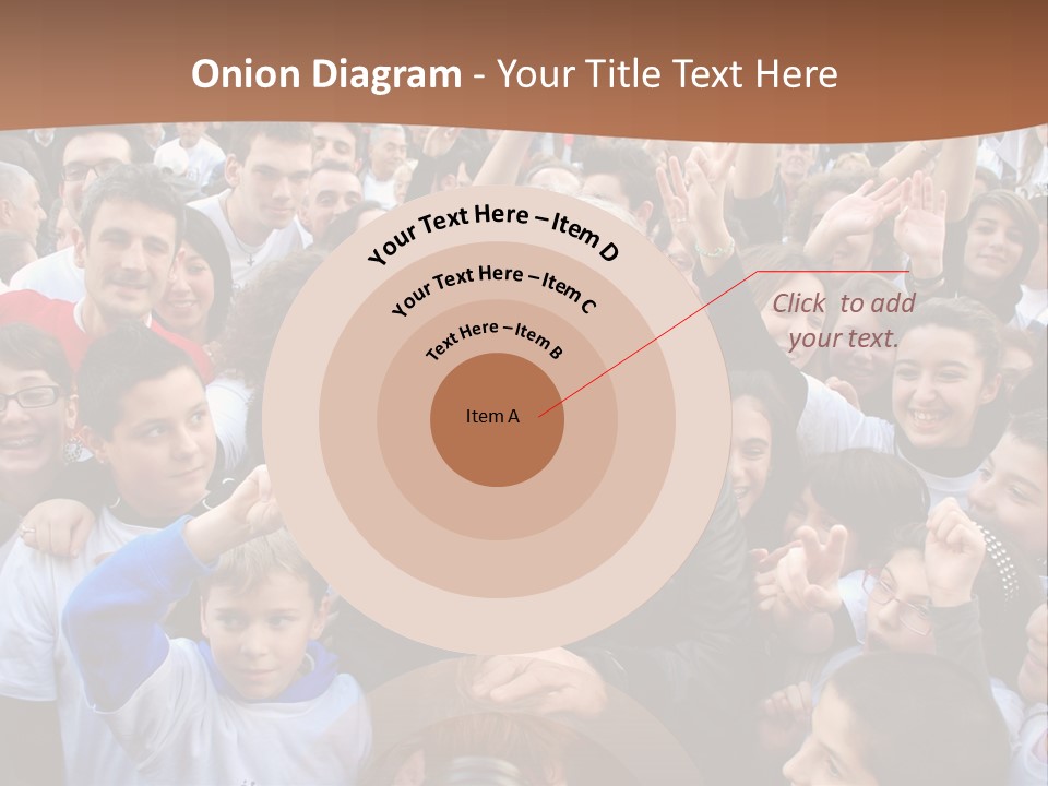 A Large Group Of People Are Gathered Together PowerPoint Template