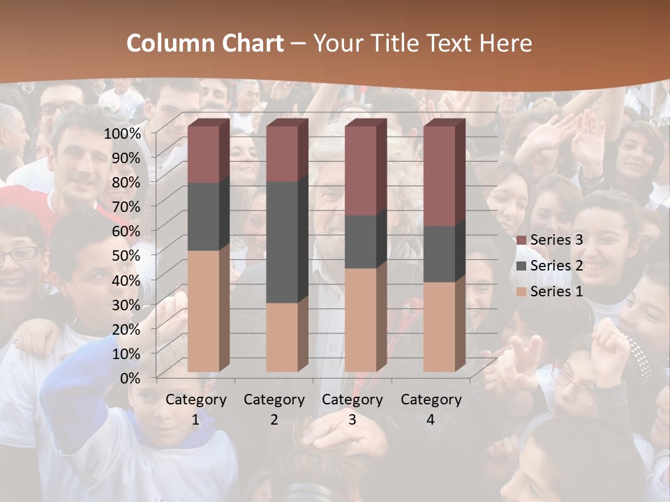 A Large Group Of People Are Gathered Together PowerPoint Template