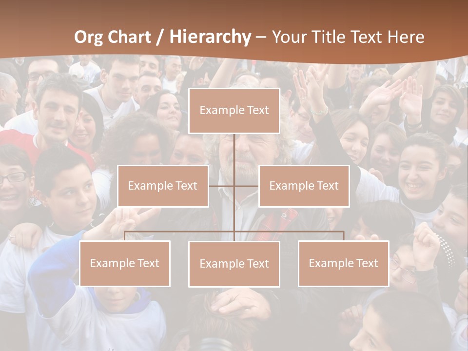 A Large Group Of People Are Gathered Together PowerPoint Template