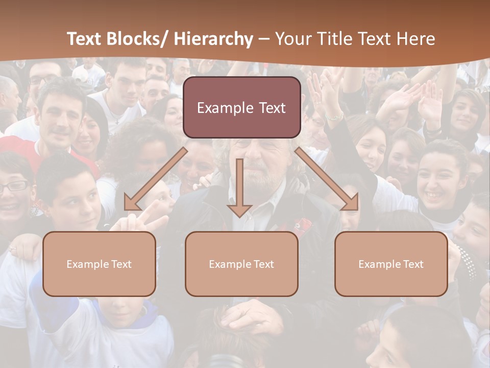 A Large Group Of People Are Gathered Together PowerPoint Template