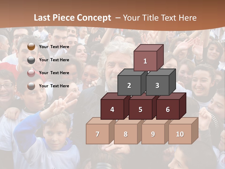 A Large Group Of People Are Gathered Together PowerPoint Template