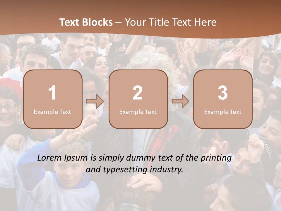 A Large Group Of People Are Gathered Together PowerPoint Template