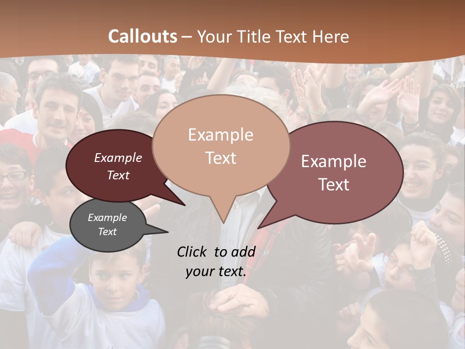 A Large Group Of People Are Gathered Together PowerPoint Template