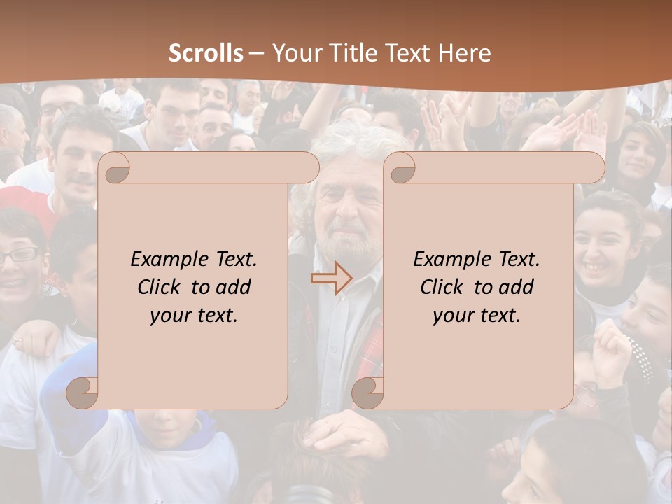 A Large Group Of People Are Gathered Together PowerPoint Template