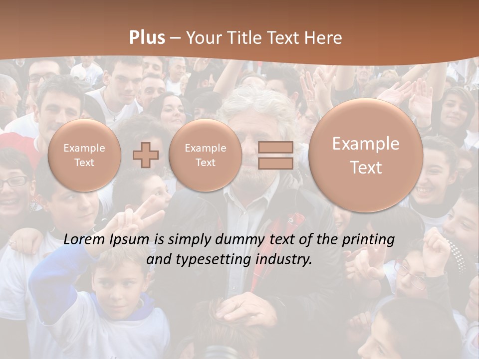 A Large Group Of People Are Gathered Together PowerPoint Template