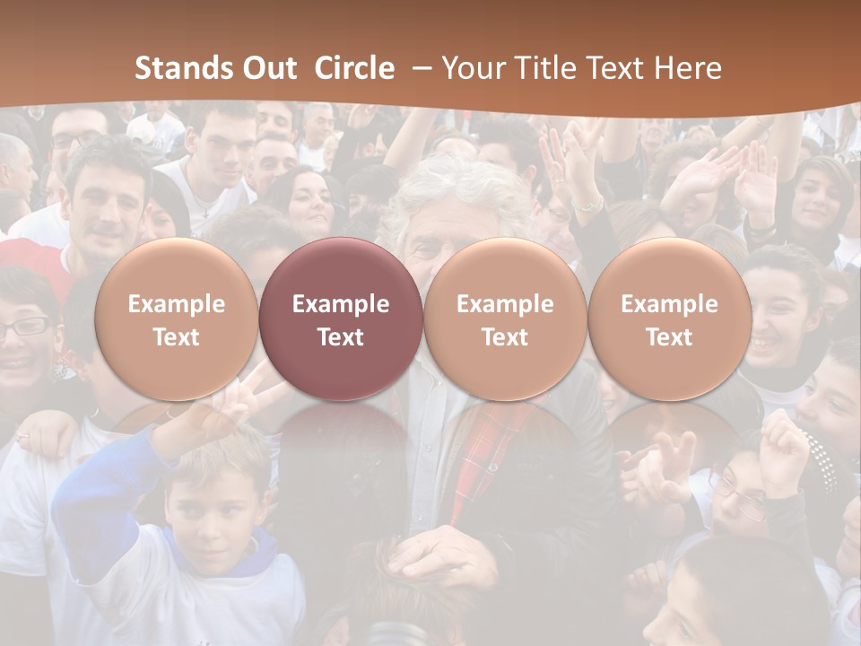 A Large Group Of People Are Gathered Together PowerPoint Template