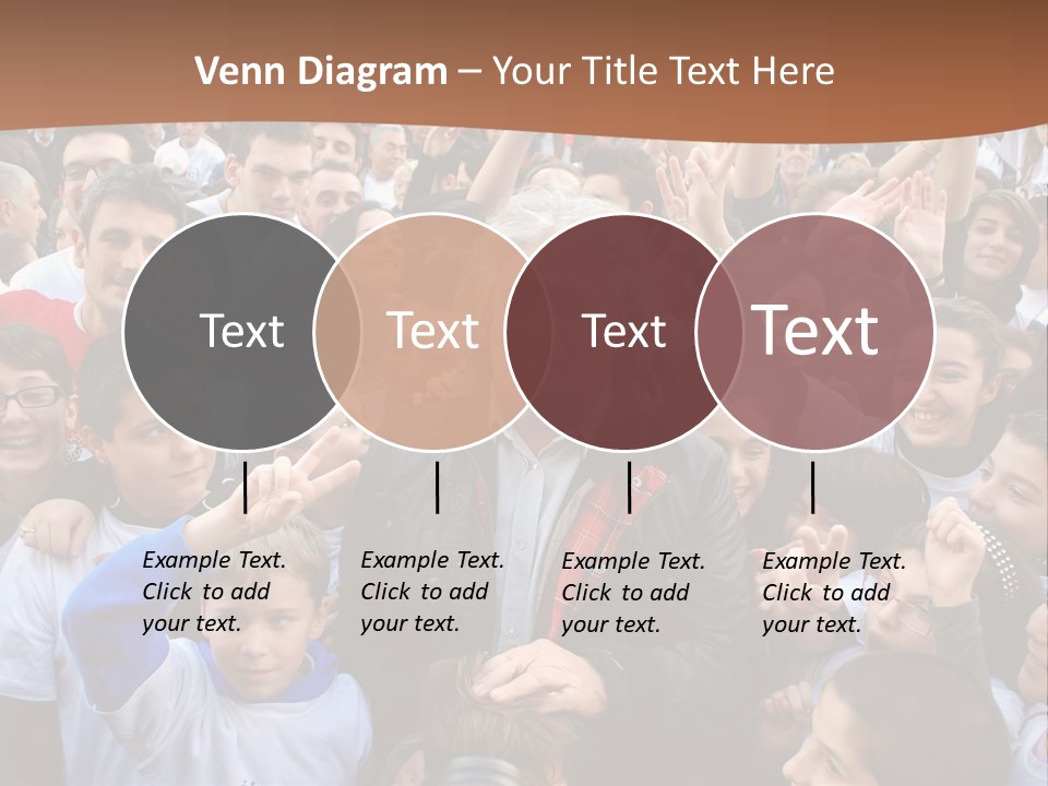 A Large Group Of People Are Gathered Together PowerPoint Template