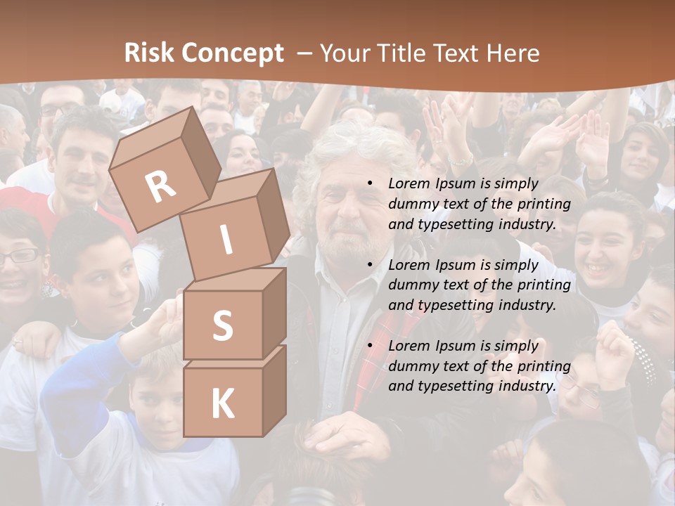 A Large Group Of People Are Gathered Together PowerPoint Template