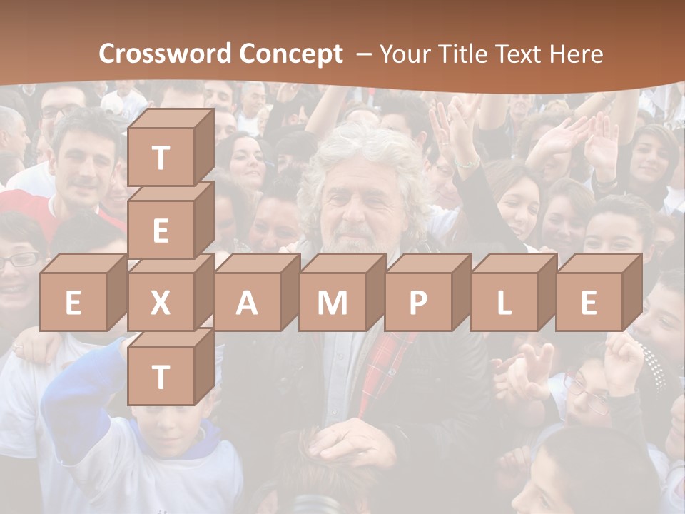 A Large Group Of People Are Gathered Together PowerPoint Template